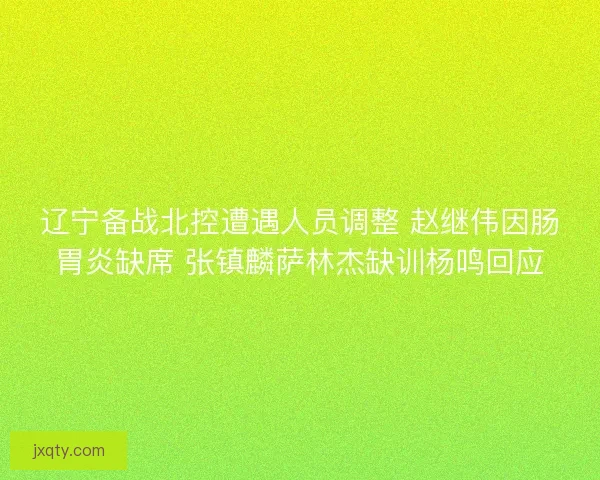 辽宁备战北控遭遇人员调整 赵继伟因肠胃炎缺席 张镇麟萨林杰缺训杨鸣回应